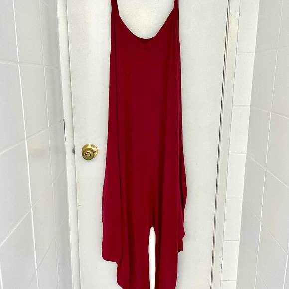 Size XL stretchy maroon jumpsuit - Picture 1 of 2